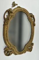 19TH CENTURY VICTORIAN GESSO GIRANDOLE OVERMANTEL MIRROR