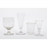 18TH & 19TH CENTURY HAND BLOWN ALE RUMMER KIT CAT GLASSES