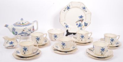 MID CENTURY BURSLEM DBC WESTOVER WEAR PEONY TEA SERVICE