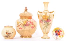 ROYAL WORCESTER - IVORY BLUSH - PORCELAIN CHINA VASES