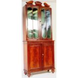 REGENCY REVIVAL MAHOGANY GLAZED BOOKCASE CABINET