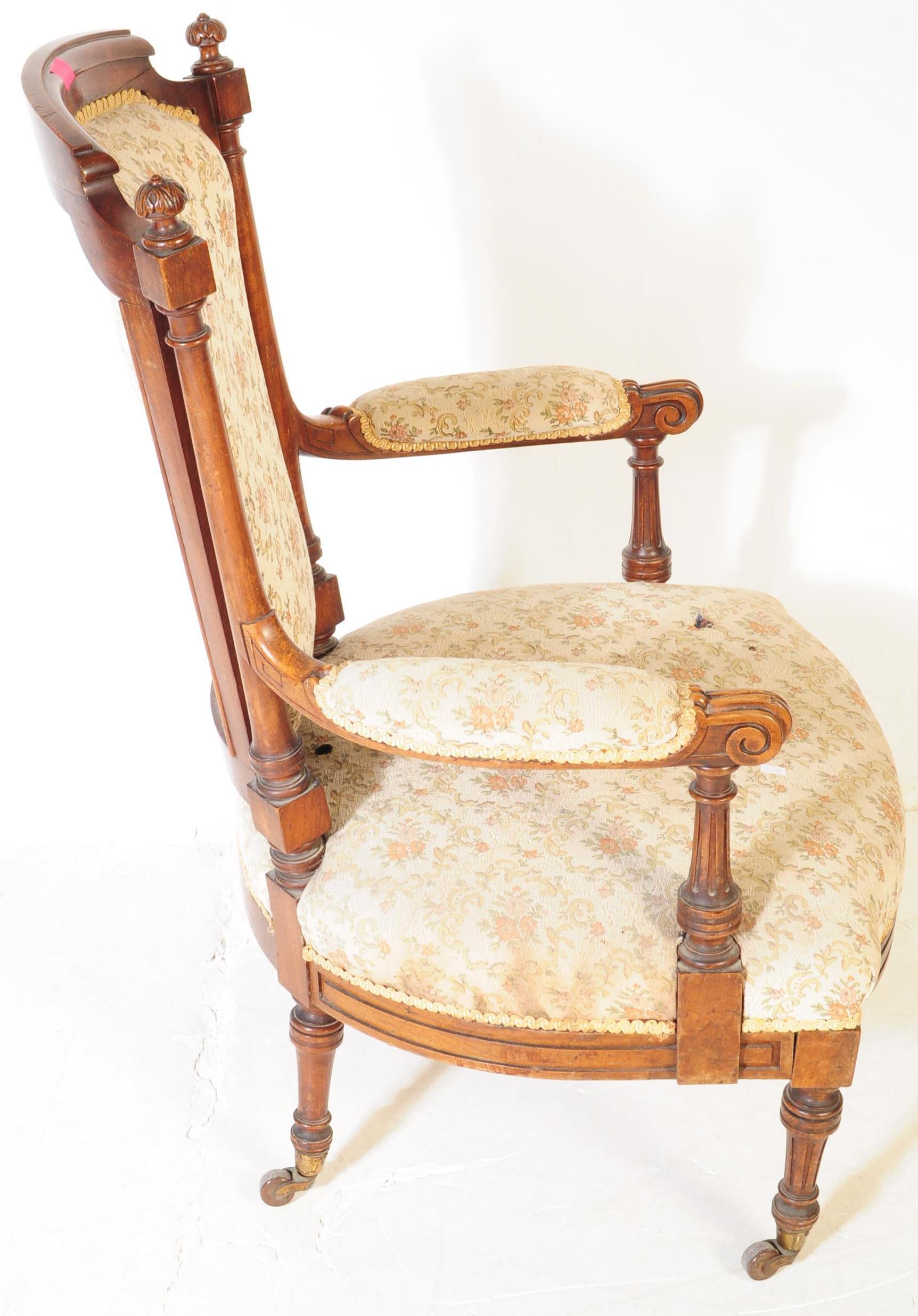 VICTORIAN ARMCHAIR TOGETHER WITH EDWARDIAN ARMCHAIR - Image 3 of 11