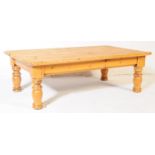 VINTAGE 20TH CENTURY LARGE PINE PLANK COFFEE TABLE