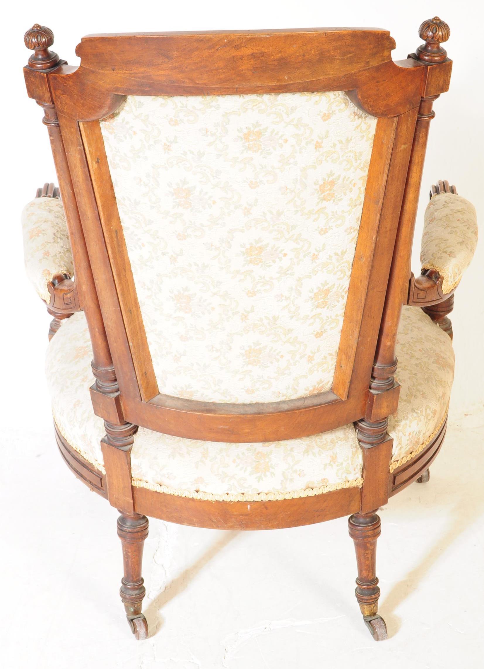 VICTORIAN ARMCHAIR TOGETHER WITH EDWARDIAN ARMCHAIR - Image 4 of 11