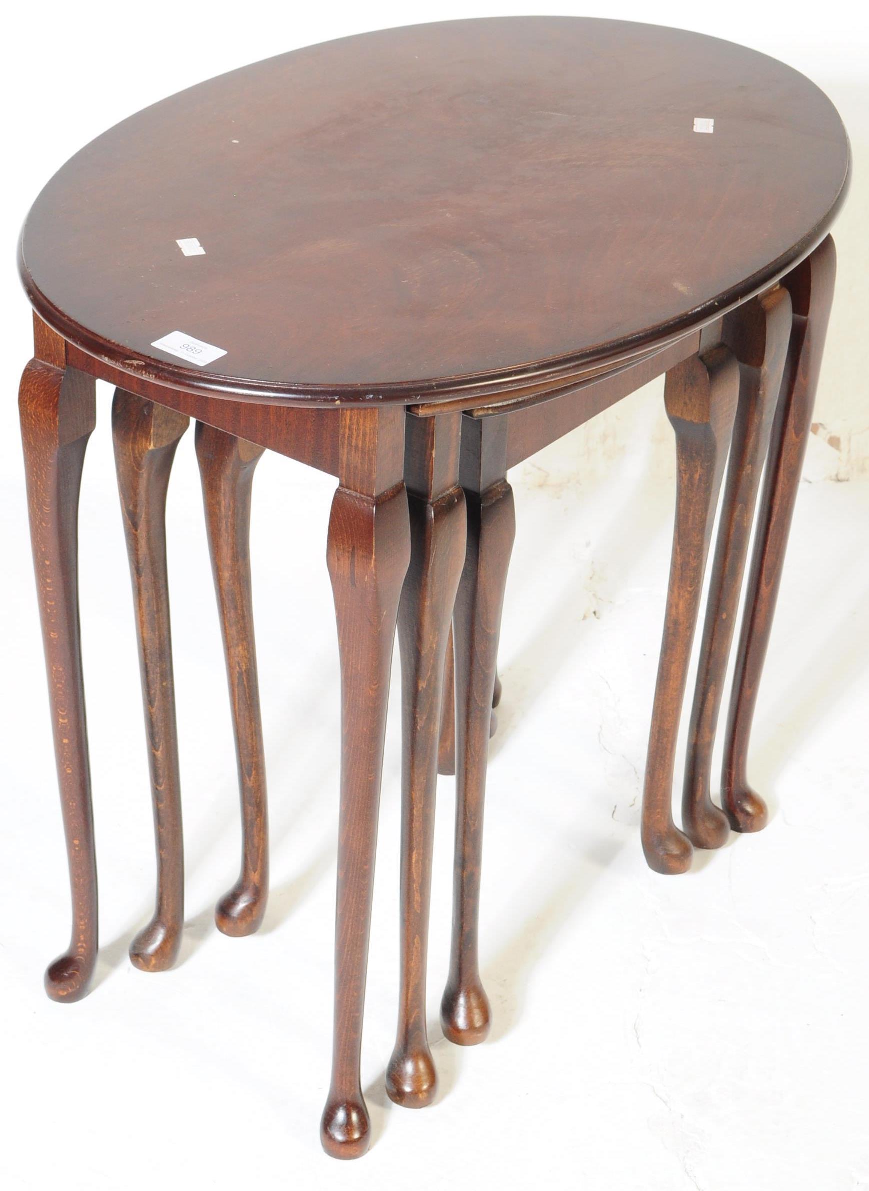 EARLY 20TH CENTURY WALNUT NEST OF TABLES - Image 6 of 6