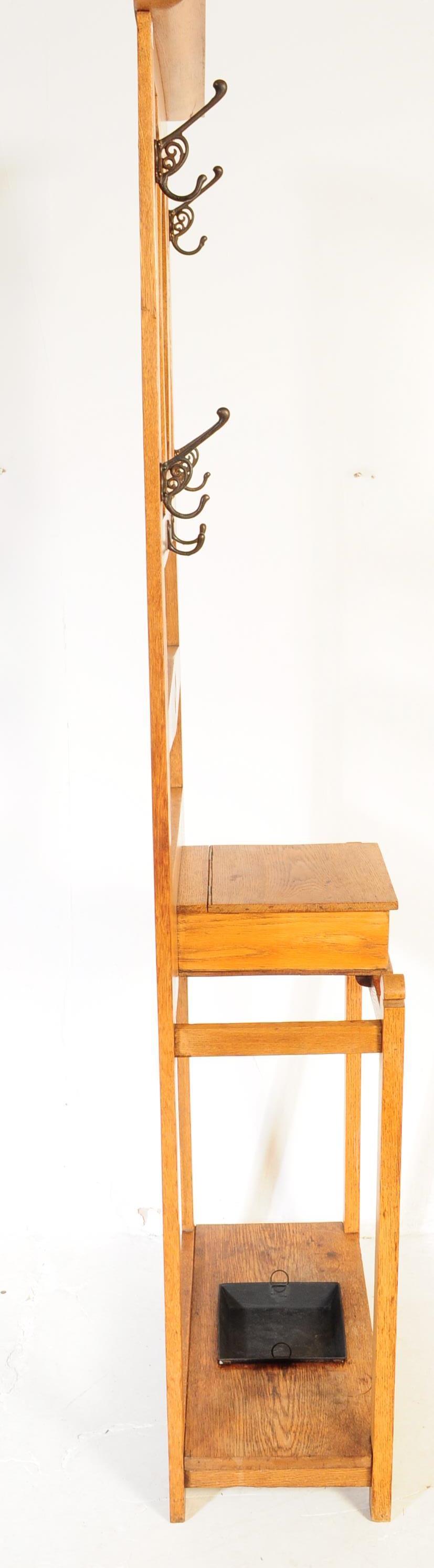 VINTAGE MID 20TH CENTURY OAK HALL STAND - Image 8 of 8