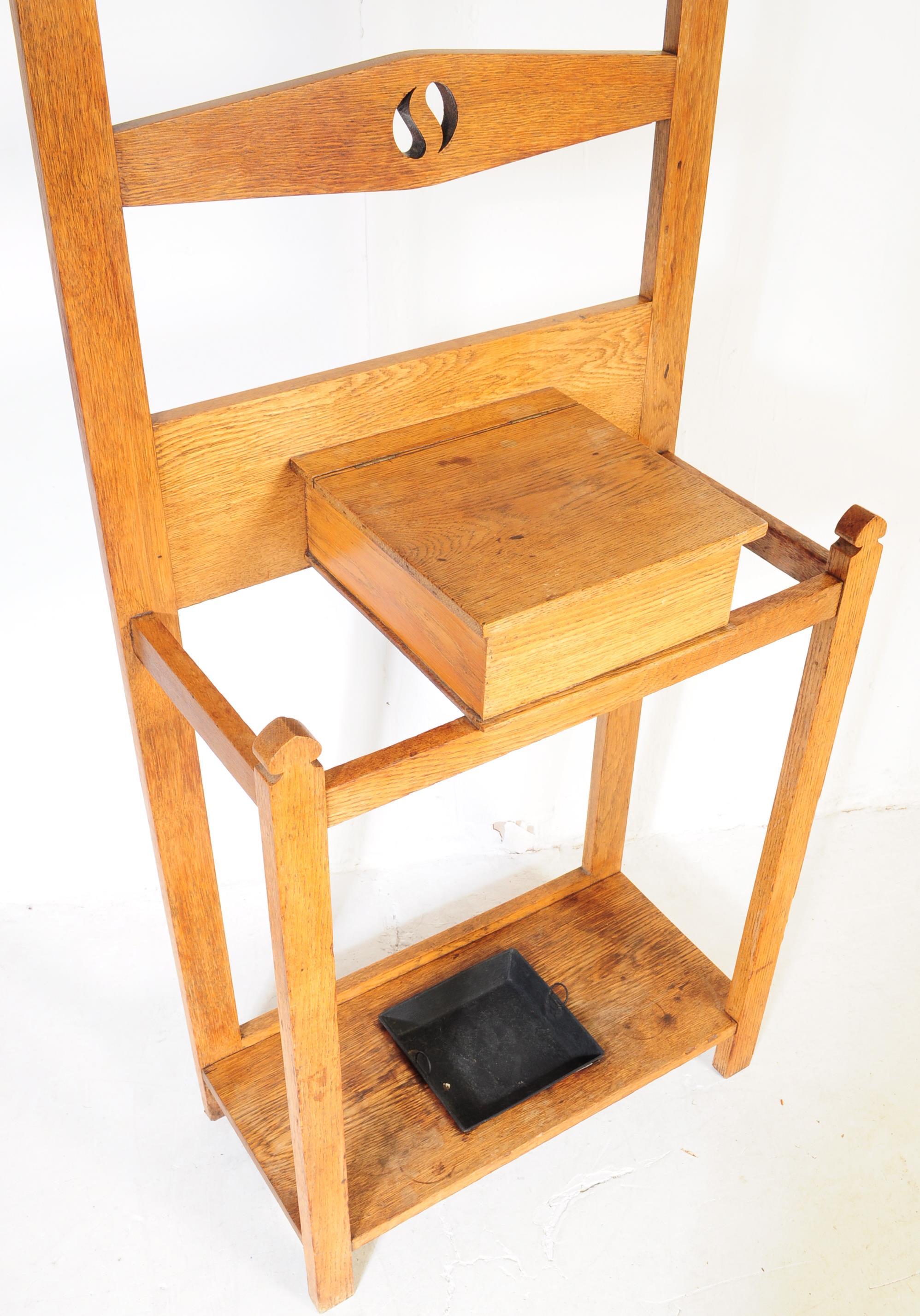 VINTAGE MID 20TH CENTURY OAK HALL STAND - Image 4 of 8