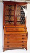 1900S EDWARDIAN MAHOGANY BUREAU BOOKCASE