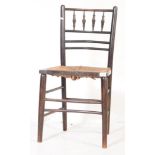 ARTS AND CRAFTS SUSSEX CHAIR WITH RUSH SEAT BY MORRIS & CO