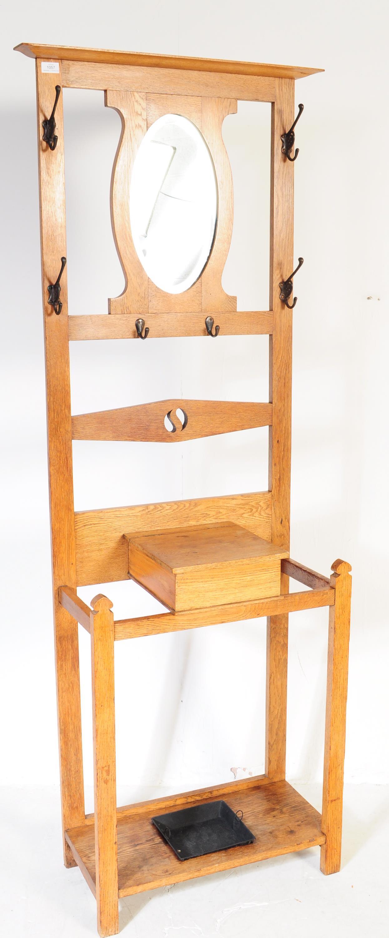 VINTAGE MID 20TH CENTURY OAK HALL STAND - Image 2 of 8