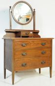 1930S / 1940S SOLID OAK DRESSING TABLE WITH CHEST OF DRAWERS