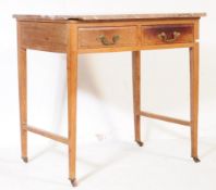 19TH CENTURY VICTORIAN MARBLE TOPPED PINE WRITING TABLE