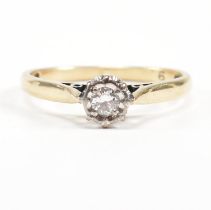 HALLMARKED 9CT GOLD & DIAMOND SOLITAIRE RING