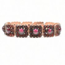 VICTORIAN 19TH CENTURY BOHEMIAN GARNET PANEL BRACELET