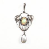 ARTS & CRAFTS SILVER OPAL & MOTHER OF PEARL NECKLACE PENDANT
