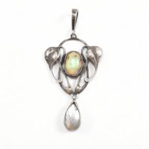 ARTS & CRAFTS SILVER OPAL & MOTHER OF PEARL NECKLACE PENDANT