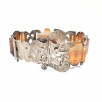 19TH CENTURY VICTORIAN SCOTTISH AGATE BUCKLE BELT BRACELET