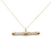 HALLMARKED 9CT GOLD & DIAMOND PENDANT NECKLACE