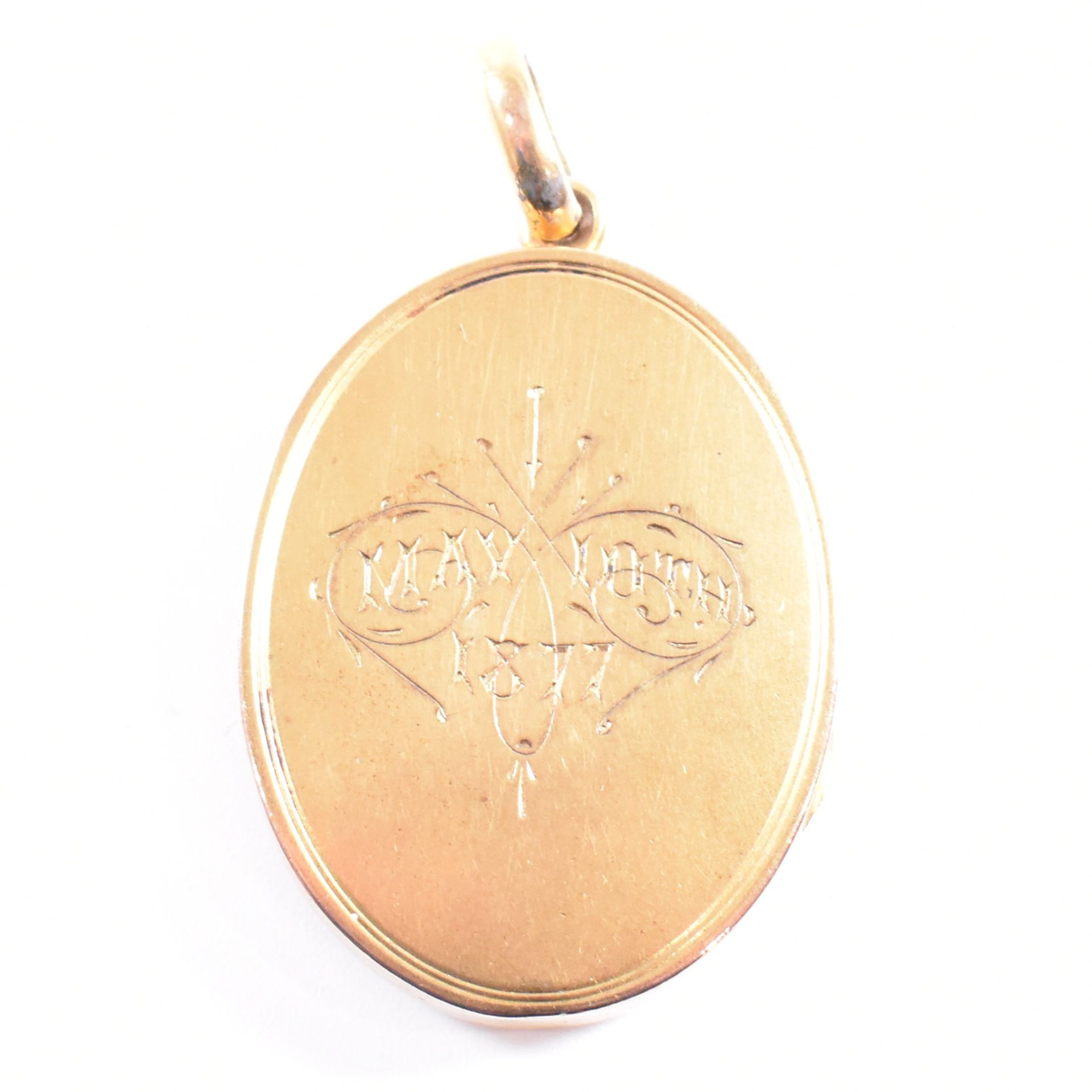 19TH CENTURY VICTORIAN SILVER GILT OVAL LOCKET - Image 4 of 7