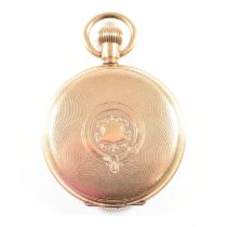 EARLY 20TH CENTURY GOLD PLATED HUNTER POCKET WATCH