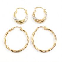 TWO PAIRS 9CT GOLD EARRINGS