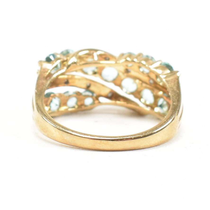 HALLMARKED 9CT GOLD AQUAMARINE & DIAMOND DRESS RING - Image 5 of 7