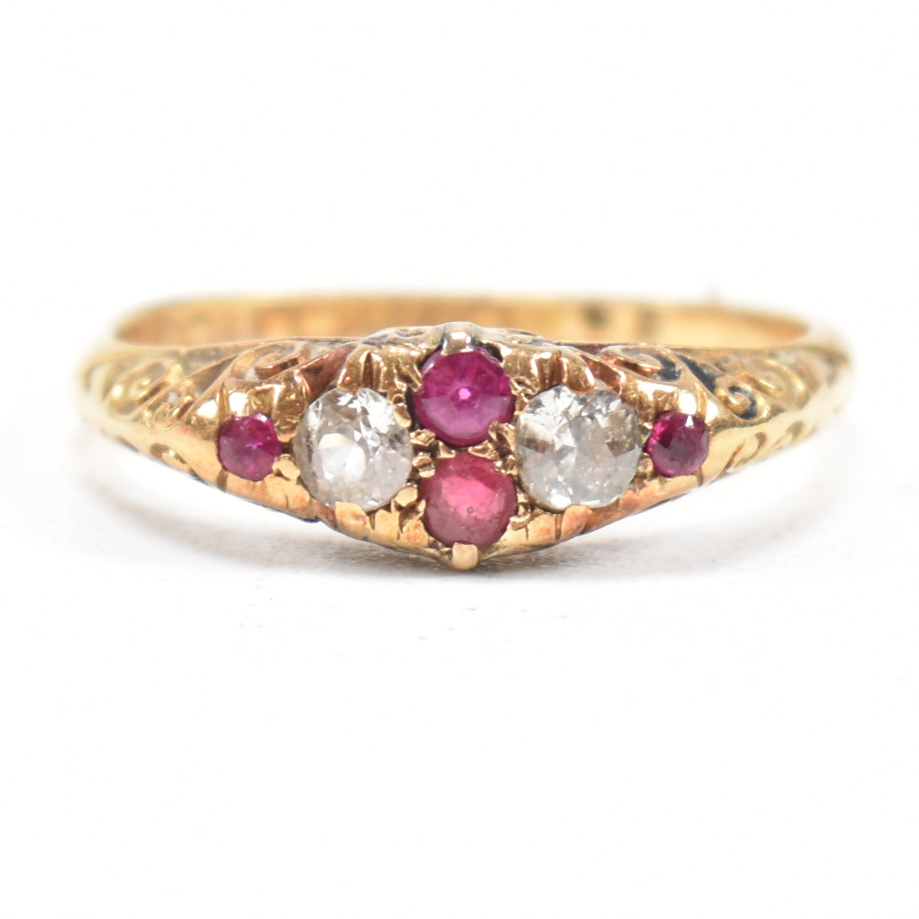 HALLMARKED 18CT GOLD 19TH CENTURY VICTORIAN GEM SET RING