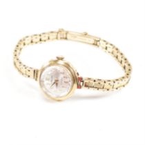 HALLMARKED 9CT GOLD FELCA 17 JEWEL COCKTAIL WATCH