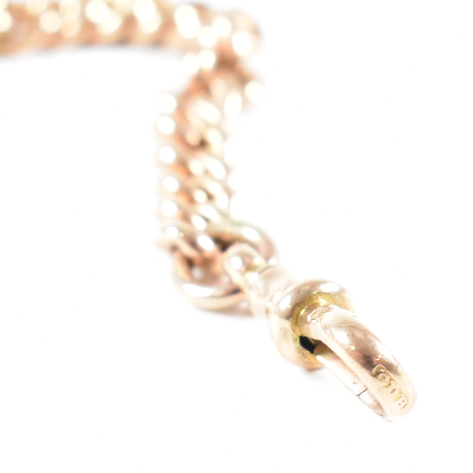 9CT GOLD ALBERT CHAIN WITH T-BAR & MEDAL - Image 6 of 6