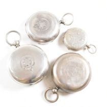 COLLECTION OF 4 SILVER POCKET WATCH CASES