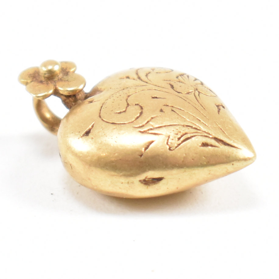 19TH CENTURY GOLD HEART PENDANT - Image 2 of 4