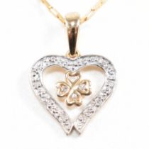 HALLMARKED 9CT GOLD HEART PENDANT NECKLACE