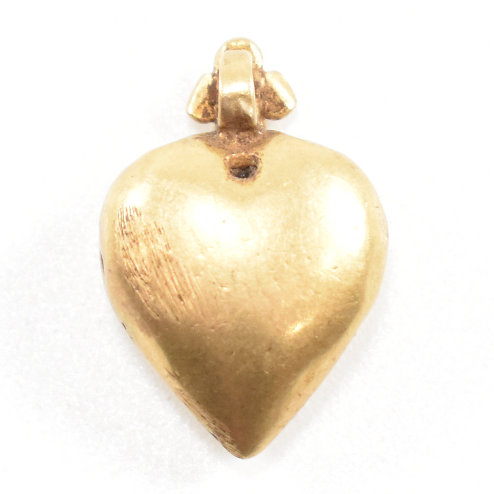 19TH CENTURY GOLD HEART PENDANT - Image 4 of 4
