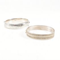 TWO HALLMARKED SILVER HINGED BANGLES