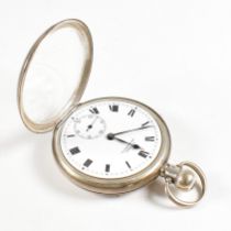 SILVER HALLMARKED OPEN FACED POCKET WATCH