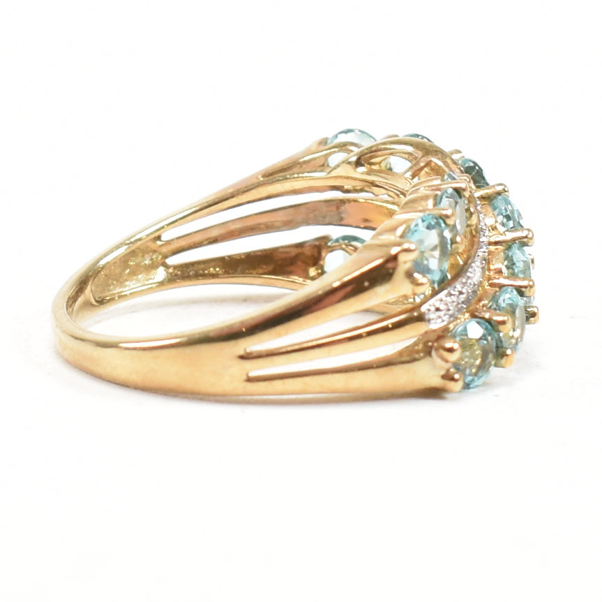 HALLMARKED 9CT GOLD AQUAMARINE & DIAMOND DRESS RING - Image 2 of 7