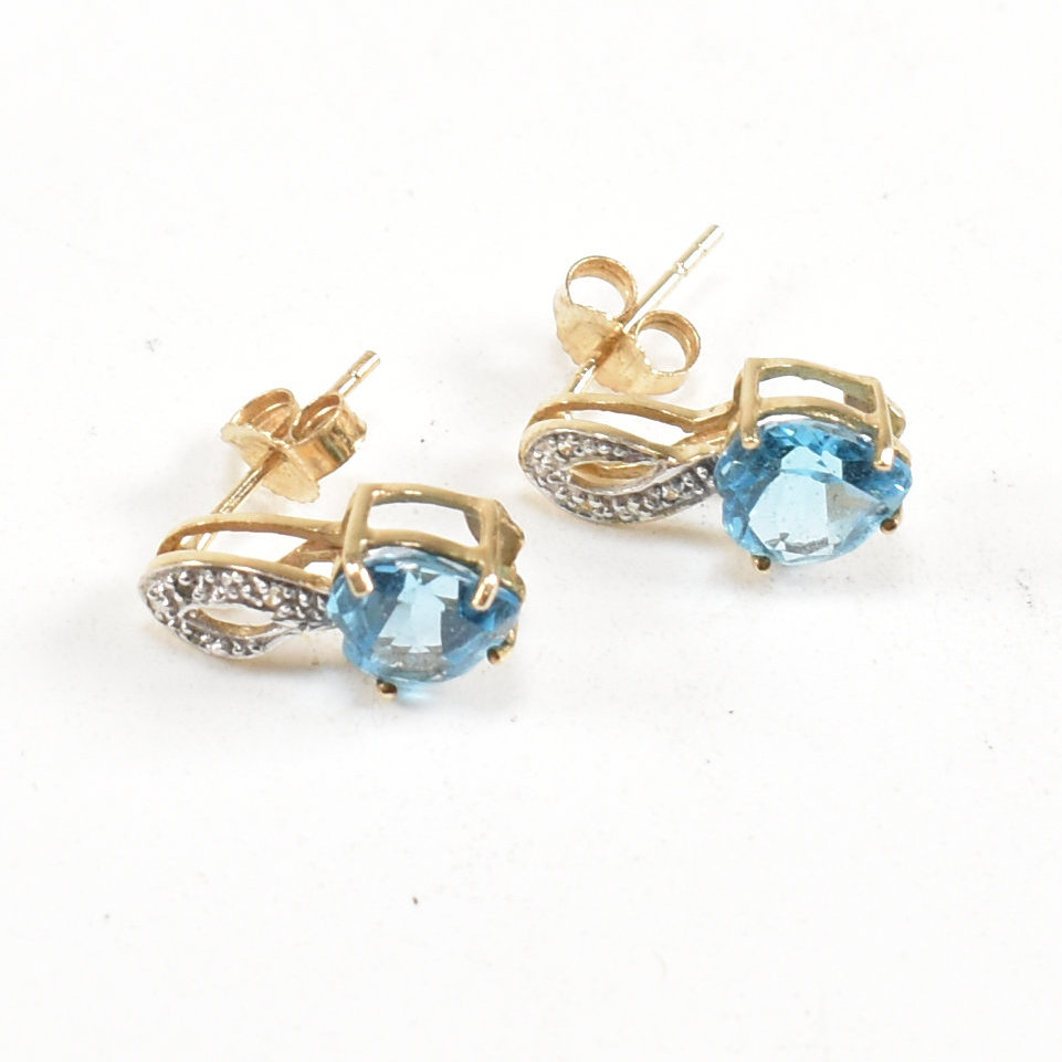 COLLECTION OF 9CT GOLD GEM SET EARRINGS - Image 4 of 6
