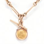 HALLMARKED 9CT GOLD CHAIN & SOVEREIGN FOB