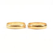 PAIR OF HALLMARKED 18 CT GOLD BAND RINGS