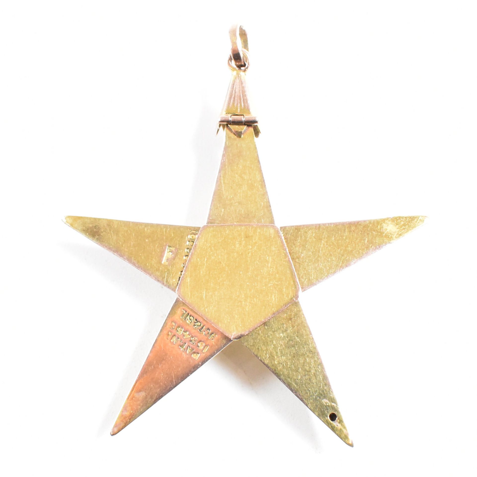 1920S GOLD & SILVER MASONIC PYRAMID METAMORPHIC STAR PENDANT - Image 6 of 10