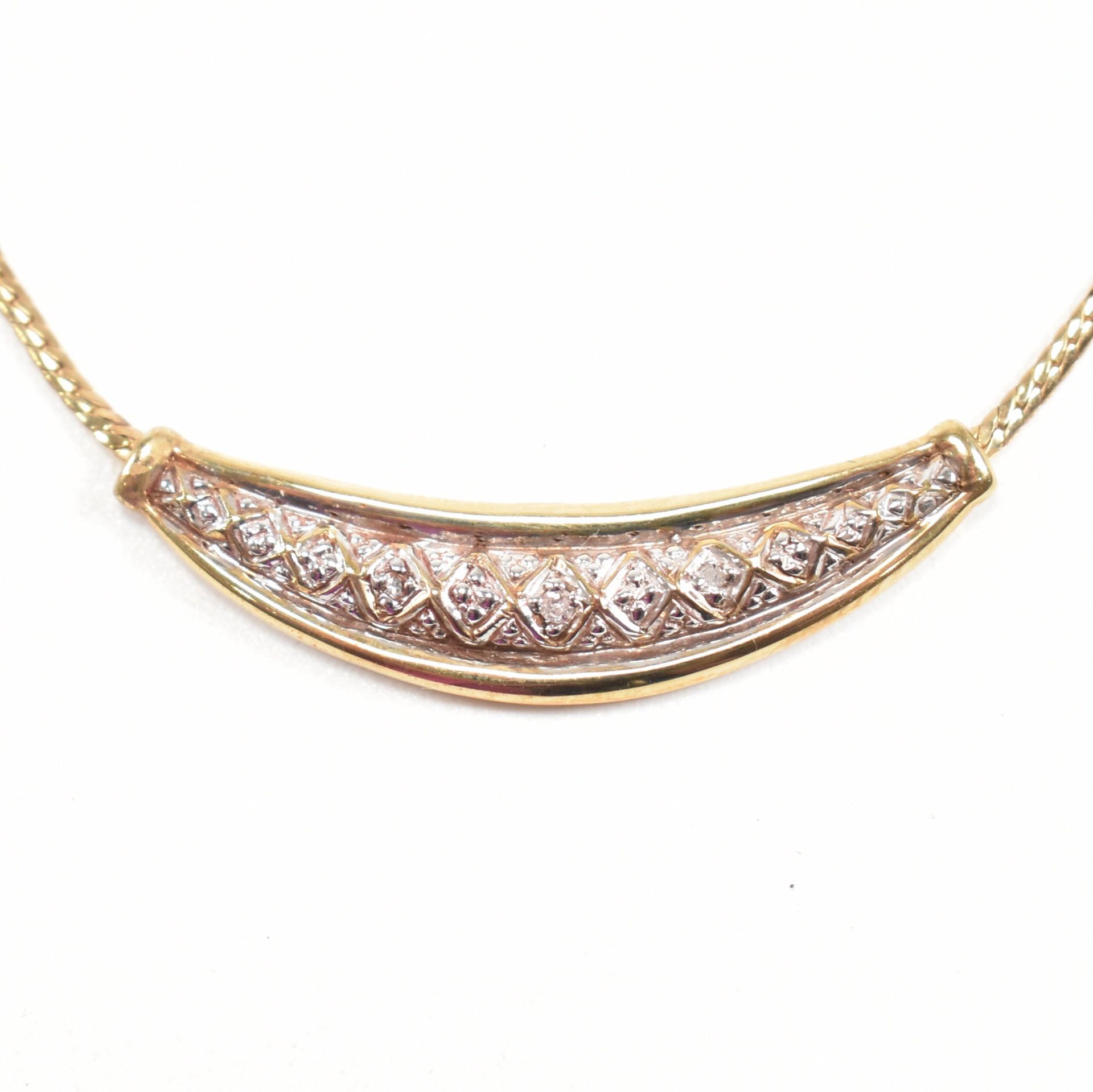 HALLMARKED 9CT GOLD & DAMOND PENDANT NECKLACE