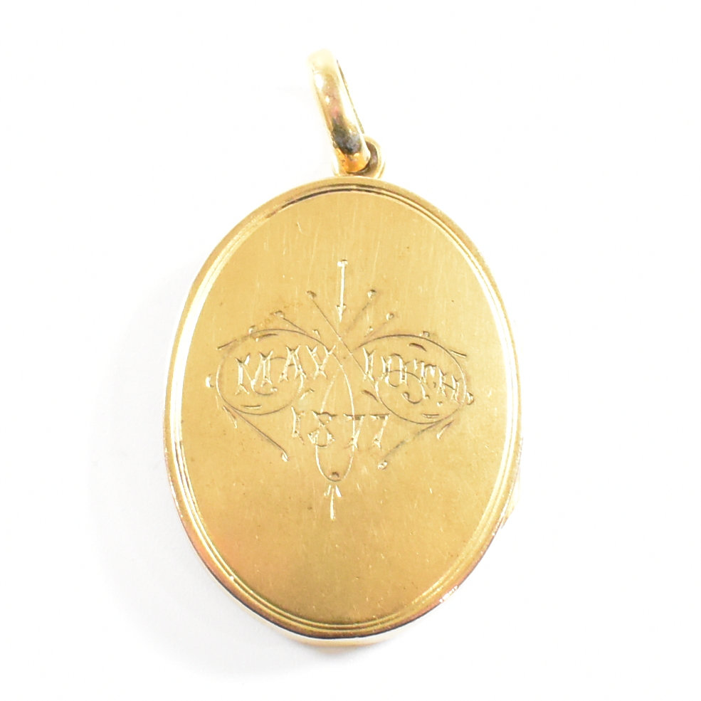 19TH CENTURY VICTORIAN SILVER GILT OVAL LOCKET - Image 3 of 7