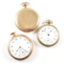 WALZ GOLD PLATED FULL HUNTER POCKET WATCH & 2 OTHERS