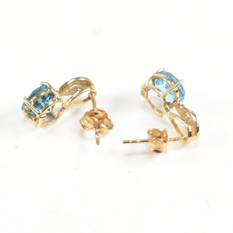 COLLECTION OF 9CT GOLD GEM SET EARRINGS - Image 5 of 6