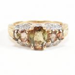 YELLOW GOLD ANDALUSITE & DIAMOND RING