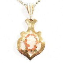 9CT GOLD CAMEO PENDANT NECKLACE