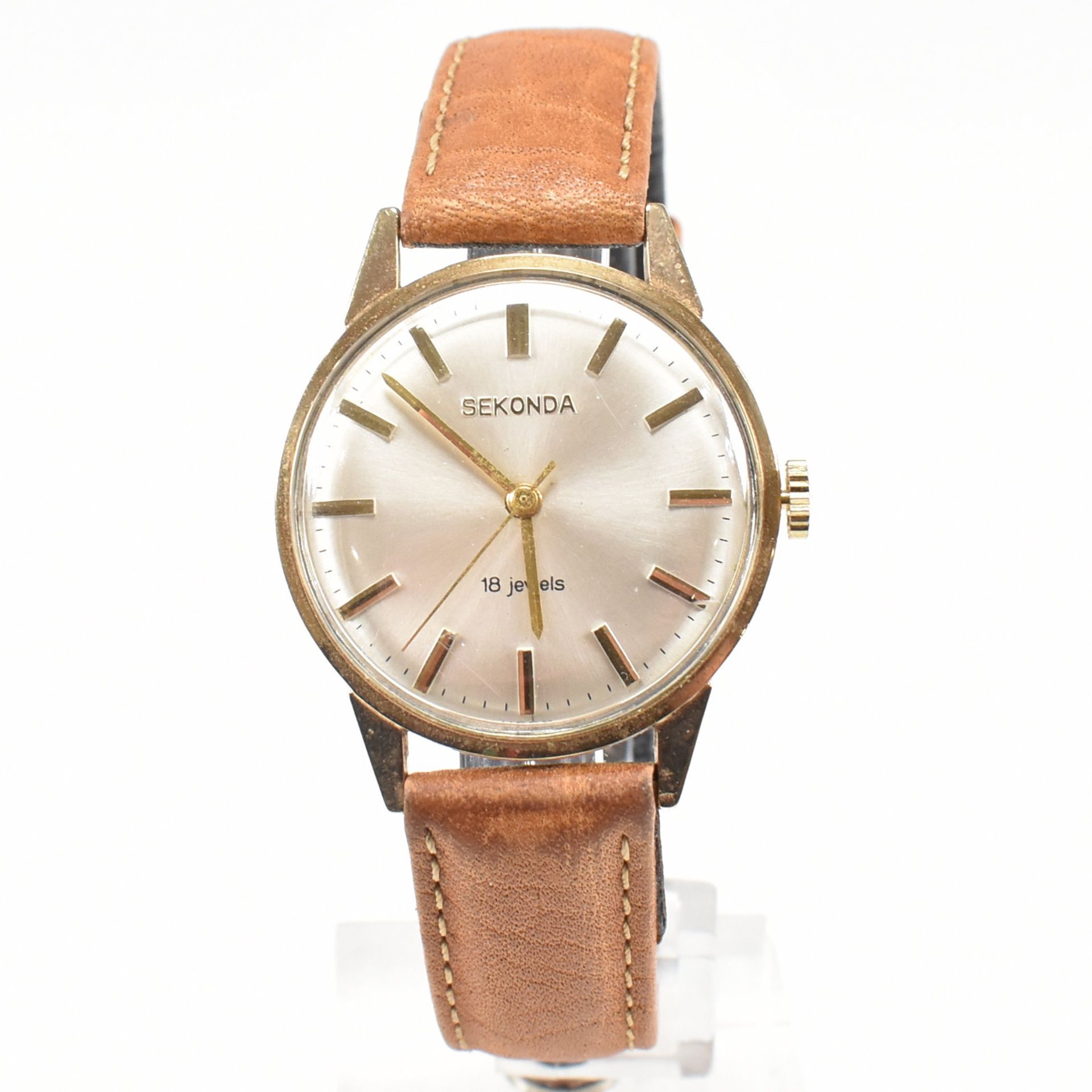 9CT GOLD SEKONDA GENTLEMANS WRISTWATCH - Image 6 of 6