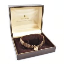 HALLMARKED 9CT GOLD FOUR BAR GATELINK BRACELET