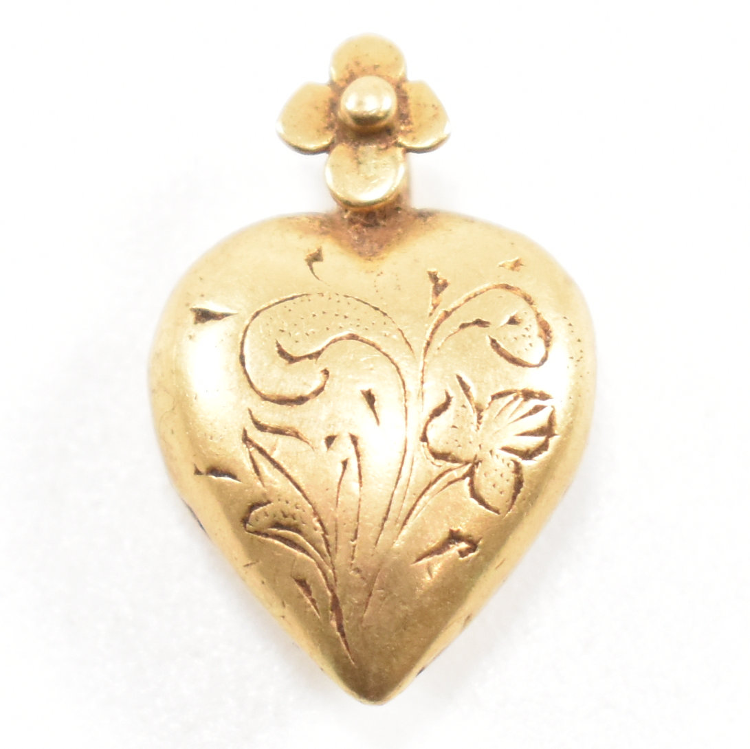 19TH CENTURY GOLD HEART PENDANT