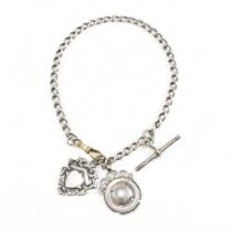 SILVER HALLMARKED ALBERT FOB CHAIN & MEDALS